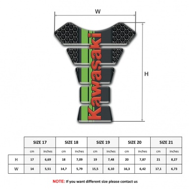 Kawasaki Tank Fuse Perforated Steel Type with Red Logo 