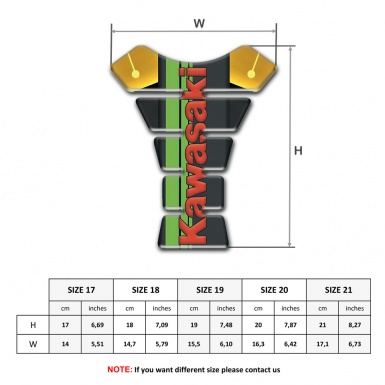 Kawasaki Tank Protector Black Yellow Type with Red Logo 