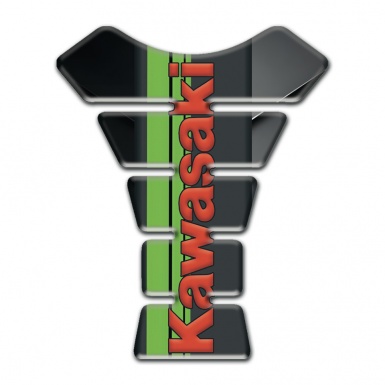 Kawasaki Tank Guard Pads Gray Black Print with Red Logo 