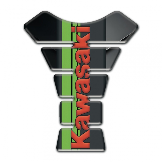 Kawasaki Tank Guard Pads Gray Black Print with Red Logo 