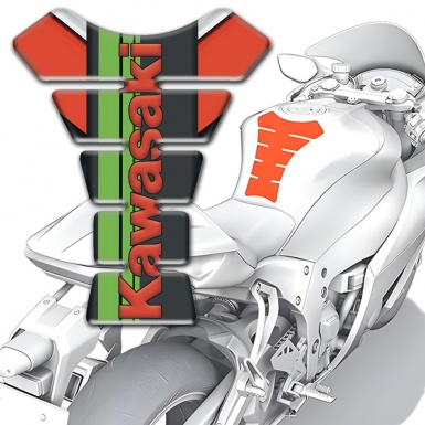 Kawasaki Tank Pad Protector Colorful Print with Red Logo 