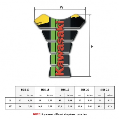 Kawasaki Tank Pad Motorbike Yellow black Paint and Green Tape with Red Logo 