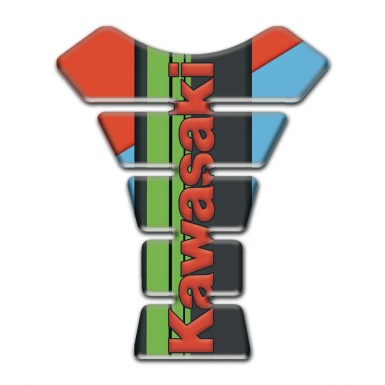 Kawasaki Tank Pad Motorbike Fresh Colors Print with Red Logo 