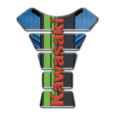 Kawasaki Tank Pad Motorbike Navy Blue Background with Red Logo 