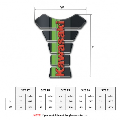 Kawasaki Tank Guard Pads Graphite base Effect with Red Logo 