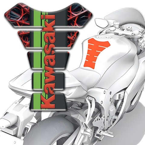 Kawasaki Tank Pad Motorbike Red Spider Web Amazing Design 