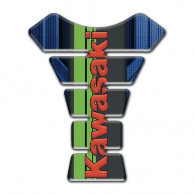 Kawasaki Tank Protector Blue Elements Base Style Red Logo Design 
