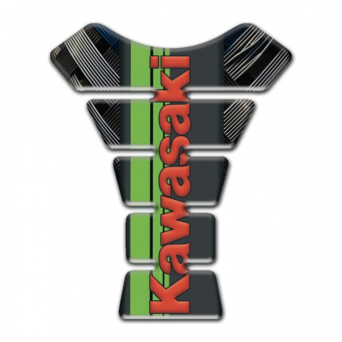Kawasaki Tank Guard Pads Crossed Belts Version 