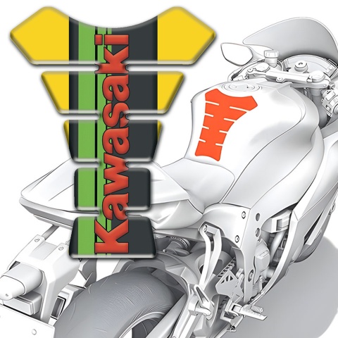 Kawasaki Tank Guard Pads Yellow Design Version 