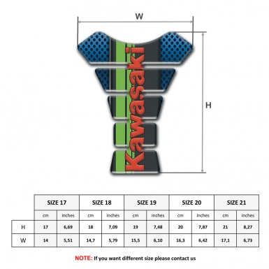Kawasaki Tank Pad Motorbike Perforated Blue Base Version 