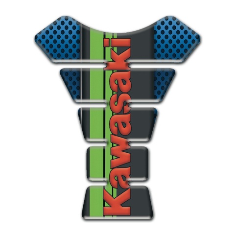 Kawasaki Tank Pad Motorbike Perforated Blue Base Version 