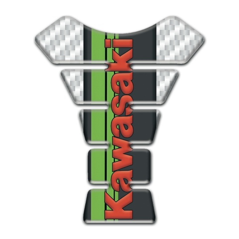 Kawasaki Tank Guard Pads White Carbon Design Version 