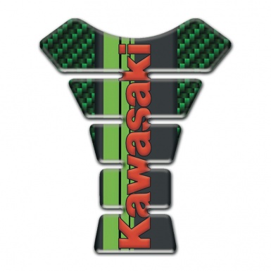Kawasaki Tank Pad Protector Green Carbon Design Version 