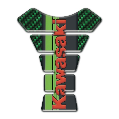 Kawasaki Tank Pad Protector Green Carbon Design Version 