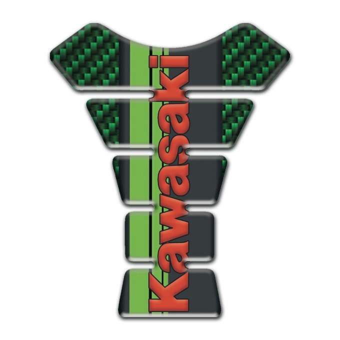 Kawasaki Tank Pad Protector Green Carbon Design Version 