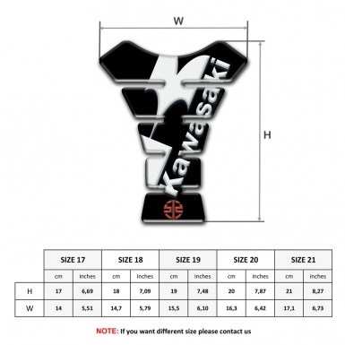 Kawasaki Tank Fuse Black Base White Diagonal Logo 