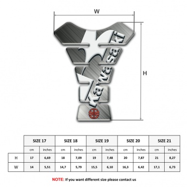 Kawasaki Tank Pad Motorbike Matte Base Design and Red Small Logo 