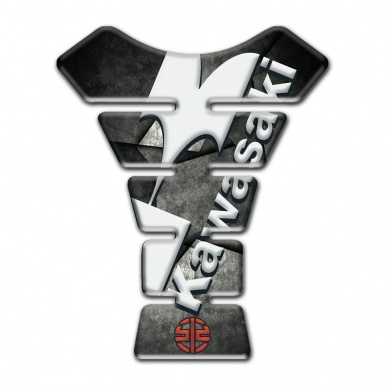 Kawasaki Tank Protector Mixed Gray Black base Red Small Logo 