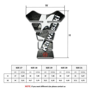 Kawasaki Tank Protector Mixed Gray Black base Red Small Logo 