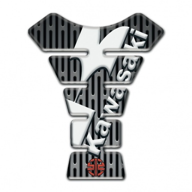 Kawasaki Tank Protector Metal Ornament Effect with Diagonal White Logo 
