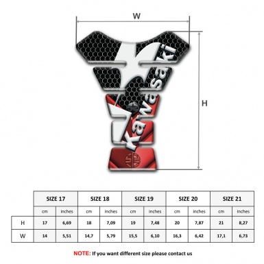 Kawasaki Tank Guard Pads Red Black Base with Diagonal White Logo 