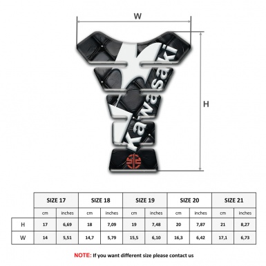 Kawasaki Tank Protector Black Leather Effect Base and Red Small Logo 