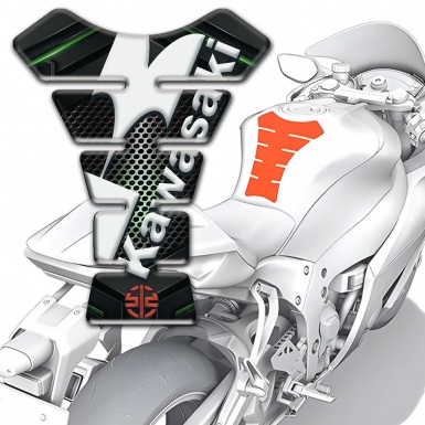 Kawasaki Tank Pad Motorbike Green Shadow Base Design 
