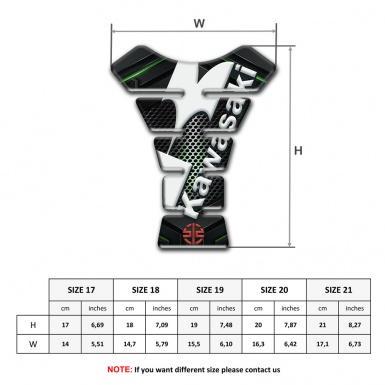 Kawasaki Tank Pad Motorbike Green Shadow Base Design 