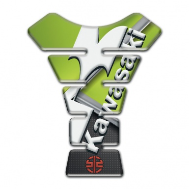 Kawasaki Tank Guard Pads Fresh Green Motive Red Small Logo 