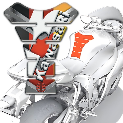 Kawasaki Tank Guard Pads Multicolored Elements Base with White Logo 