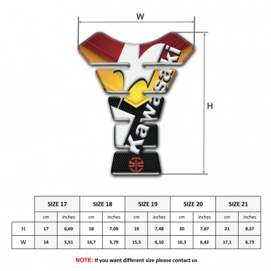Kawasaki Tank Fuse Red Yellow Motive Base White Logo Style 