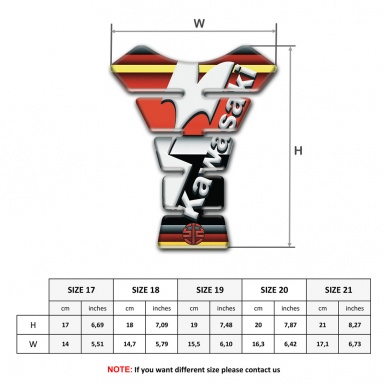 Kawasaki Tank Pad Protector Colorful warp with White Diagonal Logo 