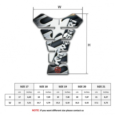 Kawasaki Tank Pad Protector Metal Element Base White Diagonal Logo