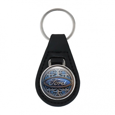 Ford Key Fob Leather Blue Gradient Leaf Edition