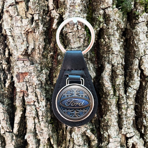 Ford Key Fob Leather Blue Gradient Leaf Edition