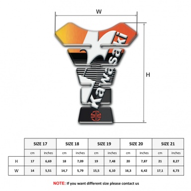 Kawasaki Tank Pad Protector Two Tone Base Style White Logo 