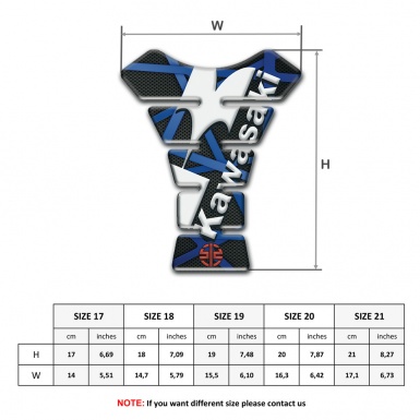 Kawasaki Tank Fuse Black with Blue Lines Model with Red Small Logo 