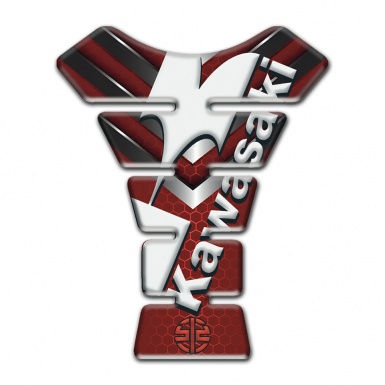 Kawasaki Tank Protector Red Design with Nikel Elements Style 
