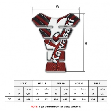 Kawasaki Tank Protector Red Design with Nikel Elements Style 