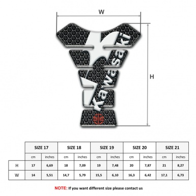 Kawasaki Tank Pad Motorbike Perforated Steel Design White Logo 
