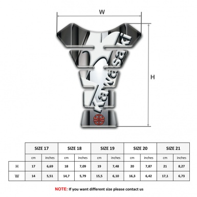 Kawasaki Tank Pad Motorbike Metal Edition White Logo 