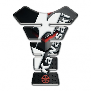 Kawasaki Tank Pad Protector Background Red Colors Style 