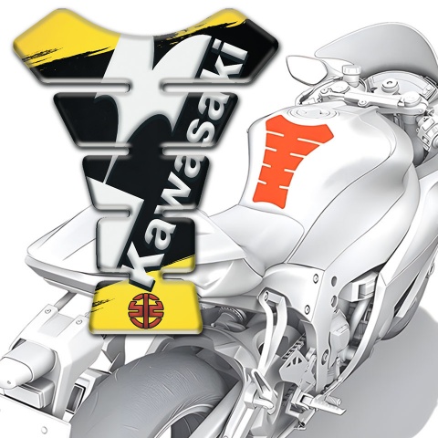 Kawasaki Tank Protector Yellow Black painting Work Style 