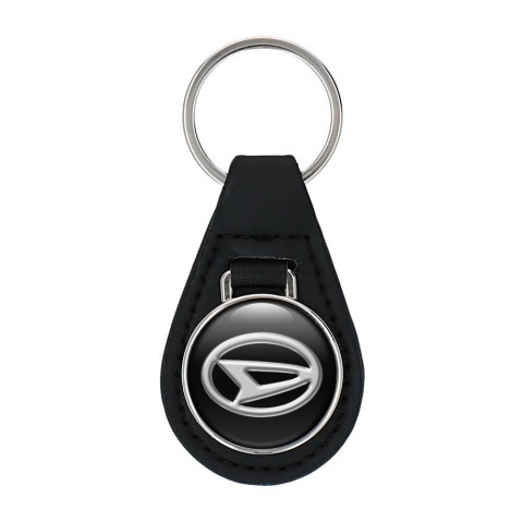 Daihatsu Key Fob Leather Black Silver Emboss Edition