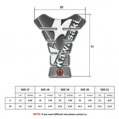 Kawasaki Tank Guard Pads Gray Base with White Stripes Decoration 