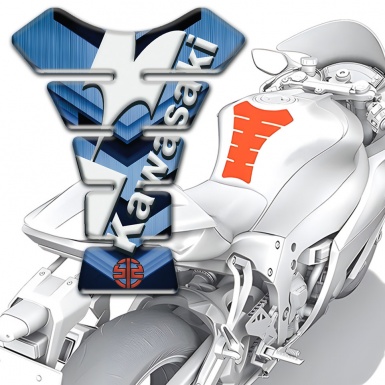 Kawasaki Tank Protector Navy Blue Details Style White Logo 