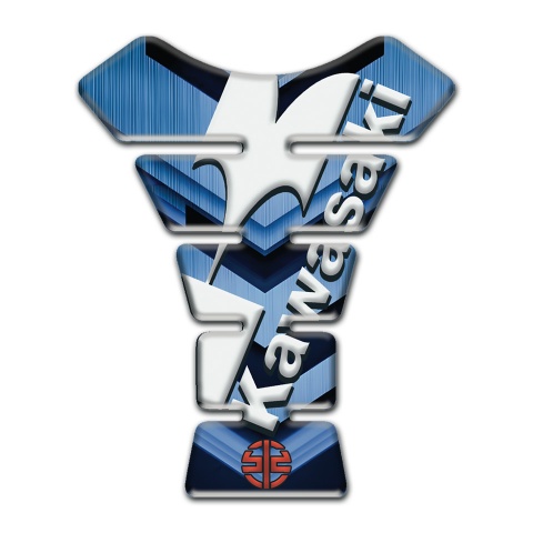 Kawasaki Tank Protector Navy Blue Details Style White Logo 
