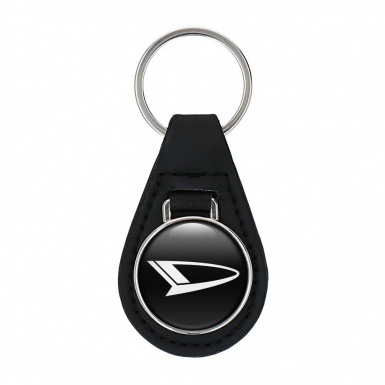 Daihatsu Keyring Holder Leather Black White Classic Logo