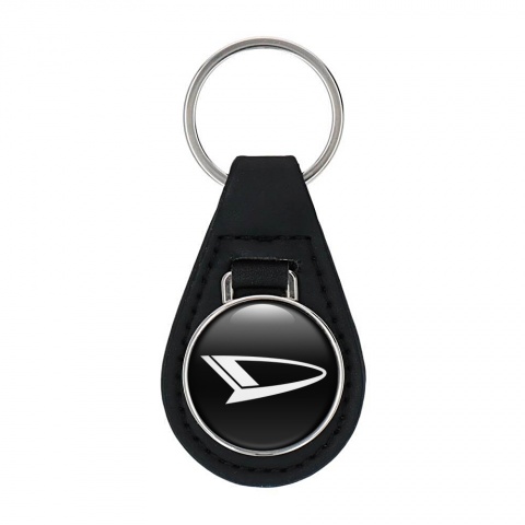 Daihatsu Keyring Holder Leather Black White Classic Logo