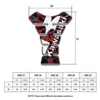Kawasaki Tank Protector White Logo with Red Spider Web Design Base 